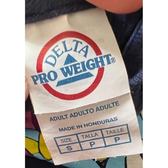 Delta Pro Weight Good Vibes Navy Blue Cotton TShirt Sz Small Womens - Picture 4 of 5